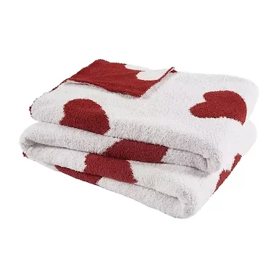 Truly Soft Cozy Hearts Reversible Throw