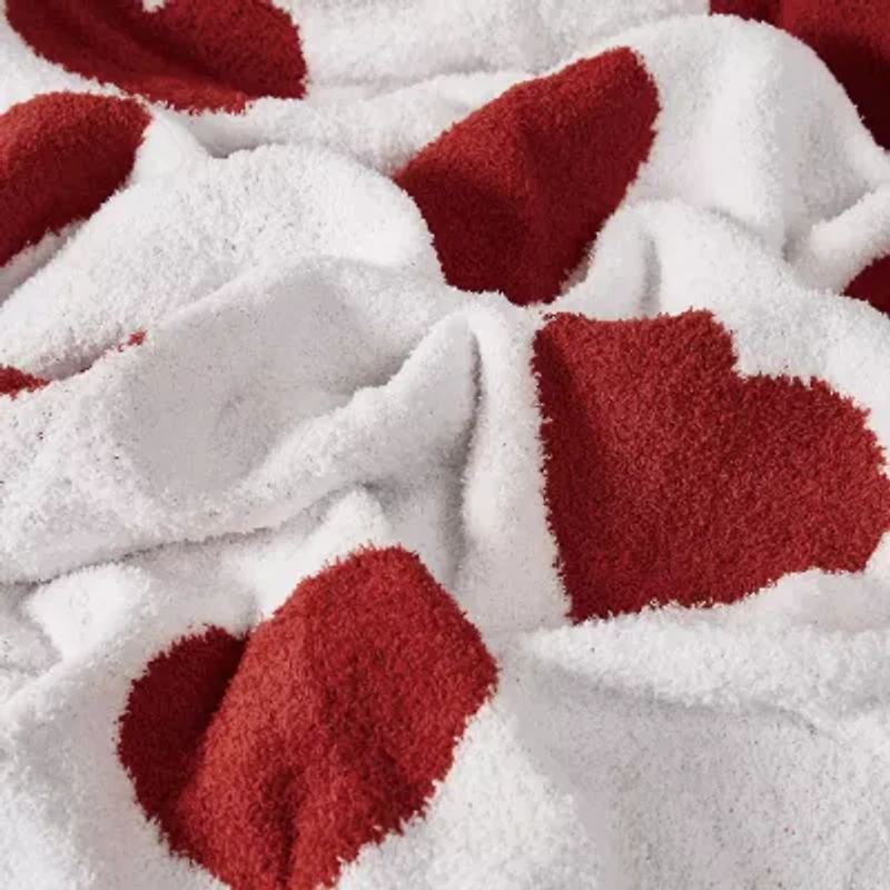 Truly Soft Cozy Hearts Reversible Throw