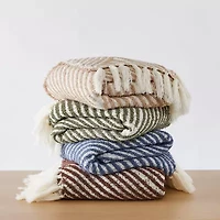 Brooklyn Loom Diagonal Chenille Stripe Throw