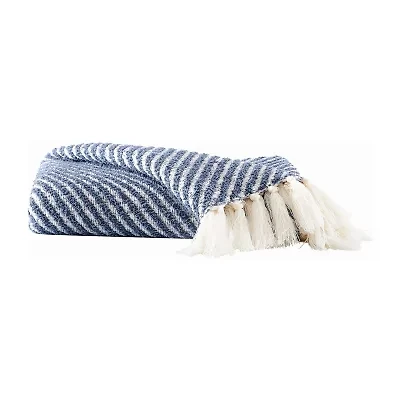 Brooklyn Loom Diagonal Chenille Stripe Throw