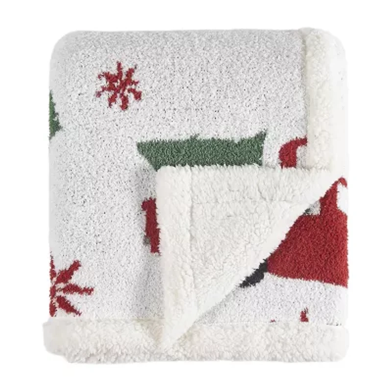 Truly Soft Cozy Tree And Truck Throw