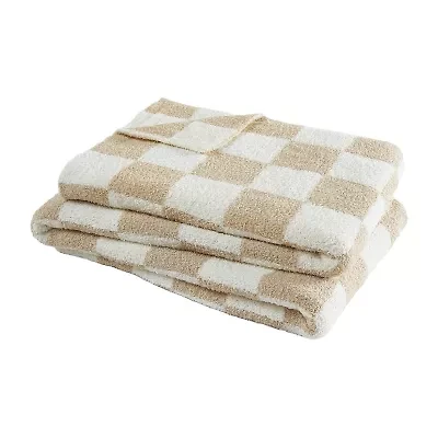 Truly Soft Cozy Checkerboard Reversible Throw