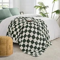 Truly Soft Cozy Checkerboard Reversible Throw