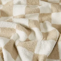 Truly Soft Cozy Checkerboard Reversible Throw