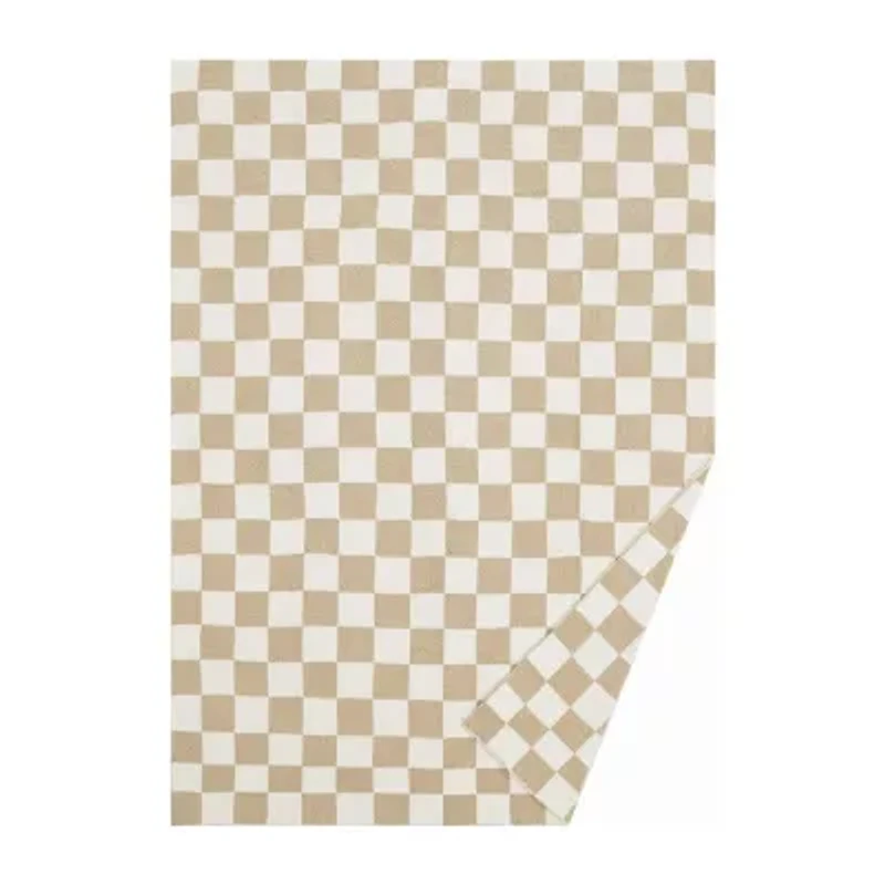 Truly Soft Cozy Checkerboard Reversible Throw