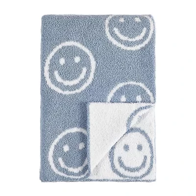 Truly Soft Cozy Smiley Reversible Throw