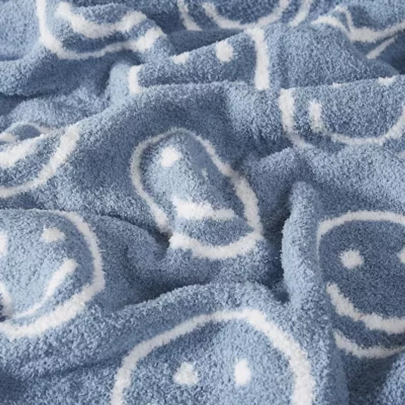Truly Soft Cozy Smiley Reversible Throw