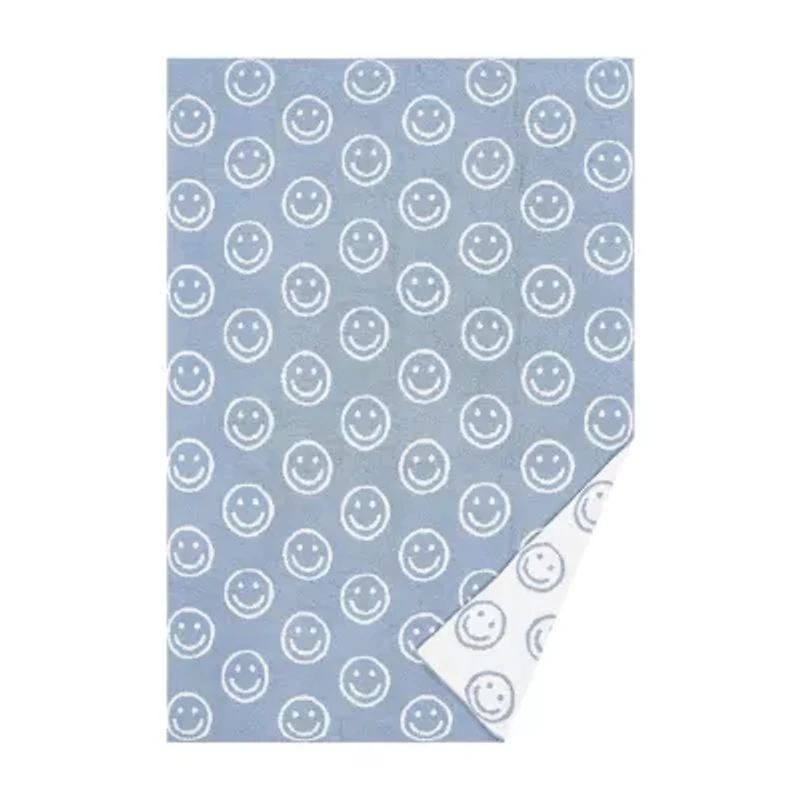 Truly Soft Cozy Smiley Reversible Throw