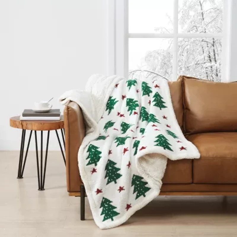 Truly Soft Cozy Tree And Star Throw