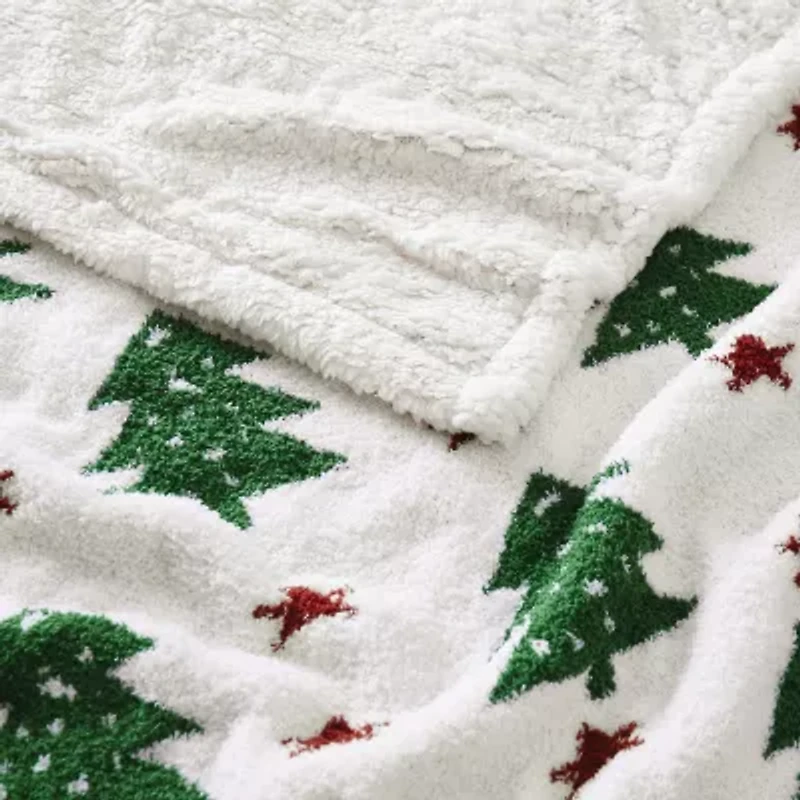 Truly Soft Cozy Tree And Star Throw