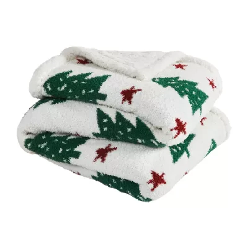 Truly Soft Cozy Tree And Star Throw