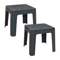 2pc Plastic Square Patio Side Table