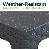 2pc Plastic Square Patio Side Table