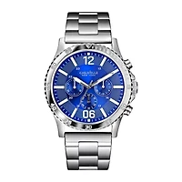 Caravelle New York® Mens Blue Dial Silver-Tone Bracelet Watch 43A116