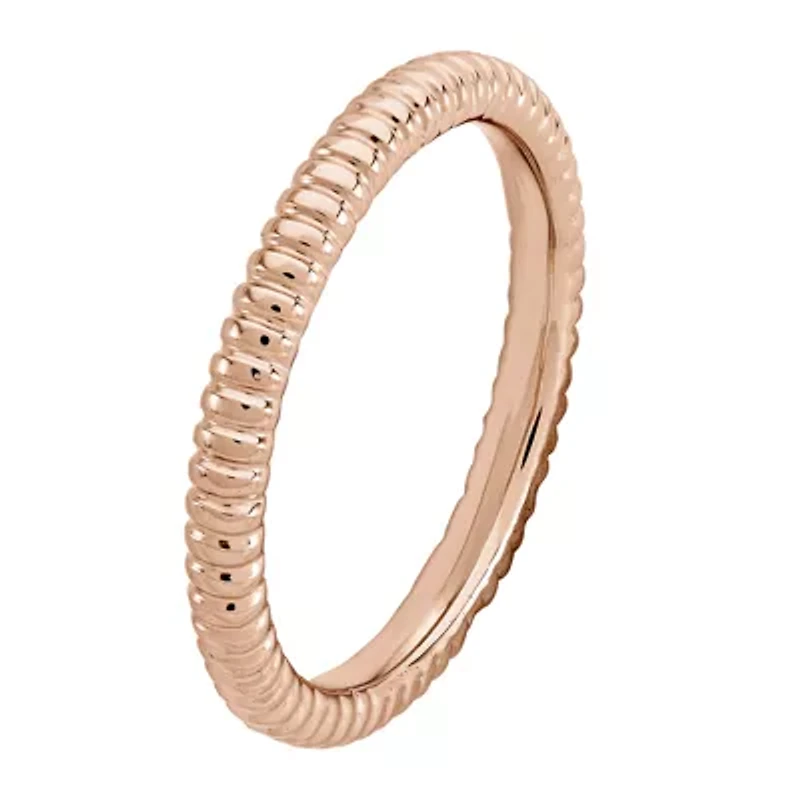 Personally Stackable 14K Rose Gold Over Sterling Silver 3.25 mm Ribbed Ring