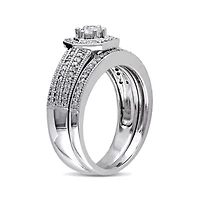 1/2 CT.T.W. Natural Diamond 14K White Gold Bridal Ring Set