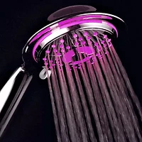 PowerSpa® All-Chrome LED Handheld Shower with Air Jet LED Turbo Pressure-Boost Nozzle Technology