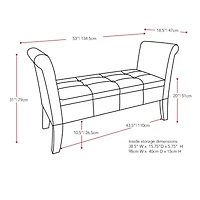 Antonio Rolled-Arm Storage Bench