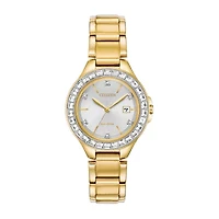 Citizen Silhouette Crystal Womens Crystal Accent Gold Tone Stainless Steel Bracelet Watch Fe1192-58a