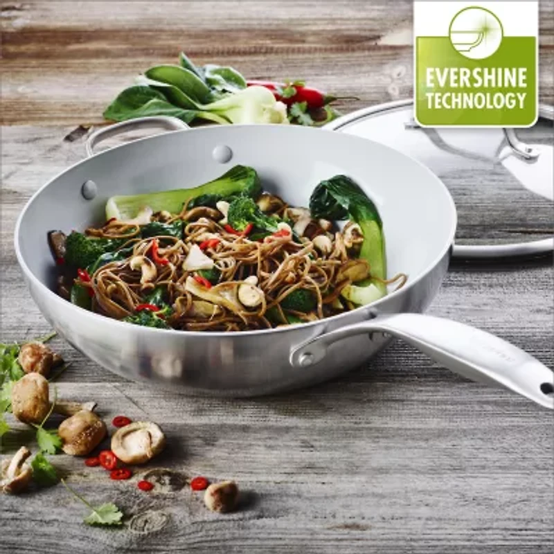 Venice Pro Ceramic Nonstick 12" 5Qt Covered Wok Helper Handle