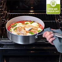 Venice Pro Ceramic Nonstick 12" 5Qt Covered Wok Helper Handle