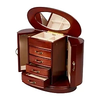 Mele and Co Heloise Walnut-Finish Jewelry Box