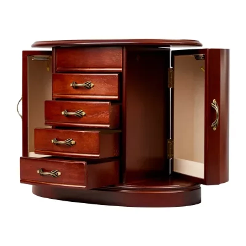 Mele and Co Heloise Walnut-Finish Jewelry Box