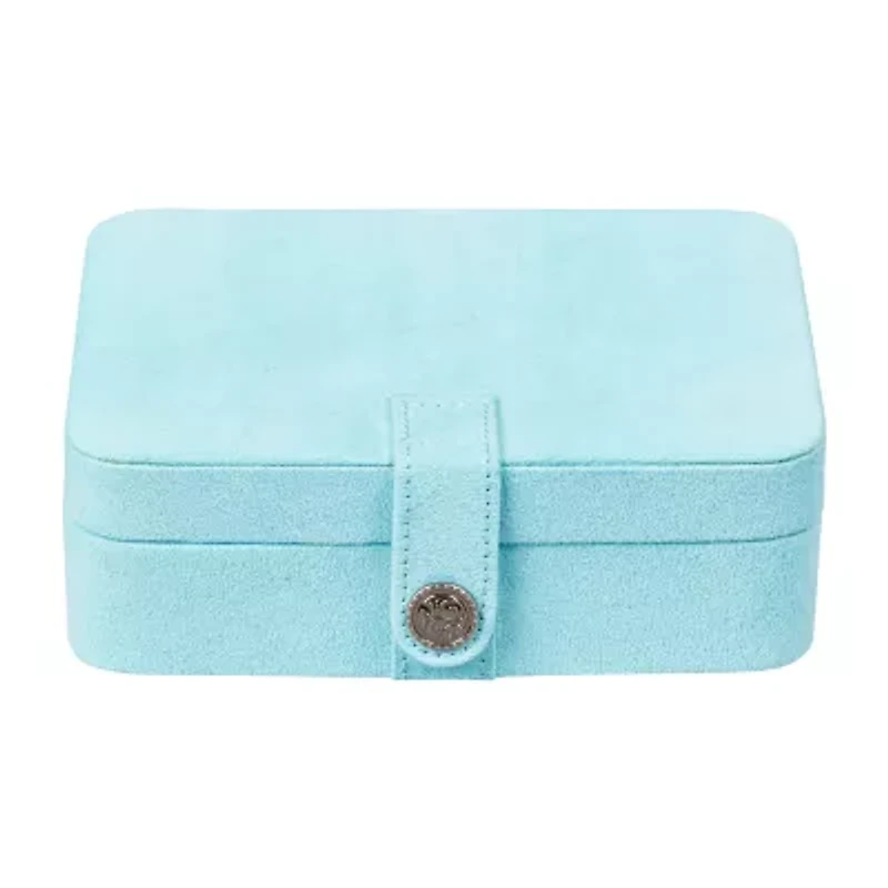 Mele and Co Giana Plush Fabric Aqua Jewelry Travel Case