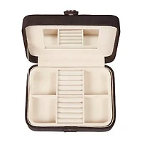 Mele and Co Giana Plush Fabric Black Jewelry Travel Case