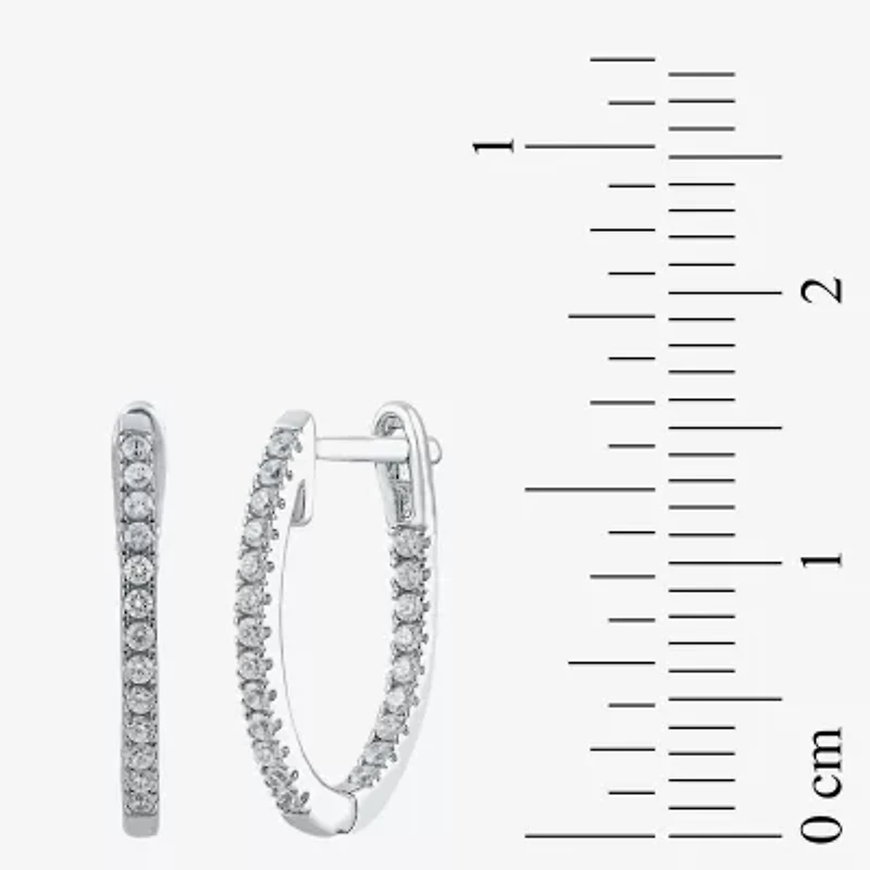(H-I / I1) 1/4 CT. T.W. Lab Grown White Diamond 10K or Yellow Gold 16.4mm Hoop Earrings