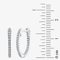 (H-I / I1) 1/4 CT. T.W. Lab Grown White Diamond 10K or Yellow Gold 16.4mm Hoop Earrings