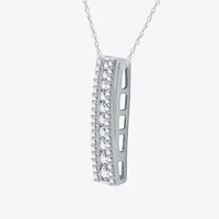 Linear Womens 1/2 CT. T.W. Lab Grown White Diamond Sterling Silver 18 Inch Pendant Necklace