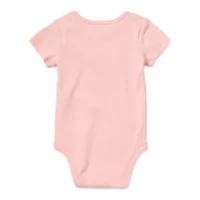 Okie Dokie Baby Girls Round Neck Short Sleeve Rib Bodysuit