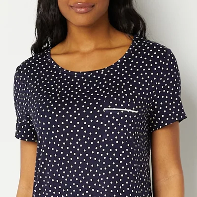 Liz Claiborne Cool and Calm Womens Round Neck Short Sleeve Nightshirt