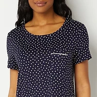 Liz Claiborne Cool and Calm Womens Round Neck Short Sleeve Nightshirt
