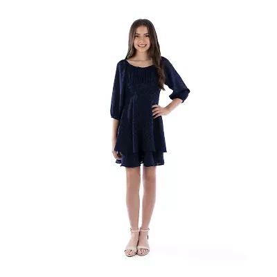 Speechless Big Kid Girls Long Sleeve A-Line Dress