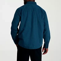 Haggar Mens Long Sleeve Cuffed Regular Fit Big and Tall Button-Down Shirt