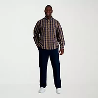 Haggar Mens Long Sleeve Regular Fit Big and Tall Button-Down Shirt