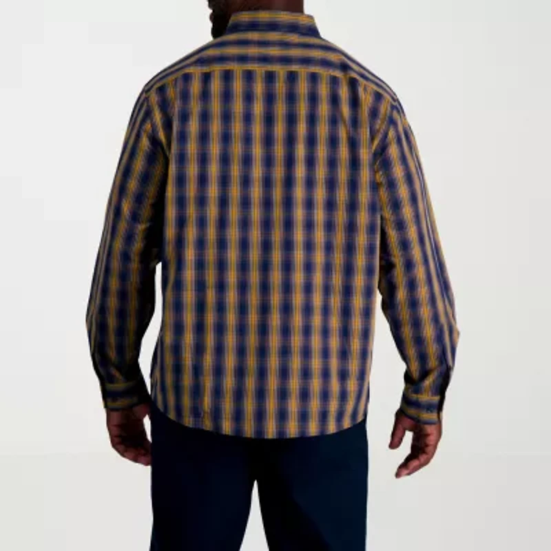 Haggar Mens Long Sleeve Regular Fit Big and Tall Button-Down Shirt