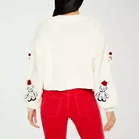 Forever 21 Bear Santa Hat Womens Long Sleeve Open Front Juniors Cardigan
