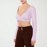 Forever 21 Womens V Neck Long Sleeve Juniors Blouse