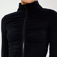 Forever 21 Active Ruched Womens Lightweight Juniors Cropped Jacket