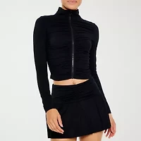 Forever 21 Active Ruched Womens Lightweight Juniors Cropped Jacket