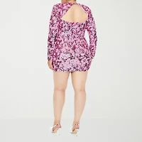 Forever 21 Womens Long Sleeve Sequin Juniors Plus Bodycon Dress