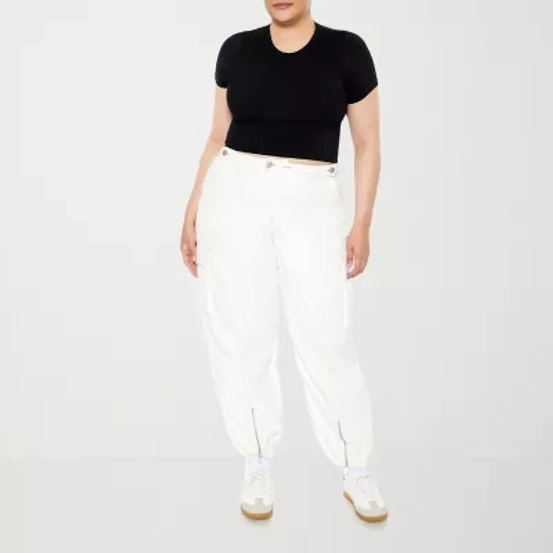 Forever 21 Cargo Womens Cinched High Rise Juniors Plus Jogger Pant