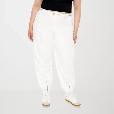 Forever 21 Cargo Womens Cinched High Rise Juniors Plus Jogger Pant