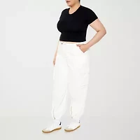 Forever 21 Cargo Womens Cinched High Rise Juniors Plus Jogger Pant