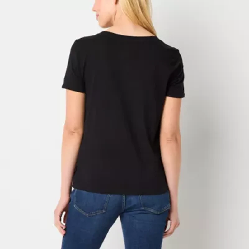 a.n.a Womens Crew Neck Short Sleeve Adaptive T-Shirt