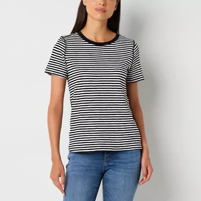 a.n.a Womens Crew Neck Short Sleeve Adaptive T-Shirt