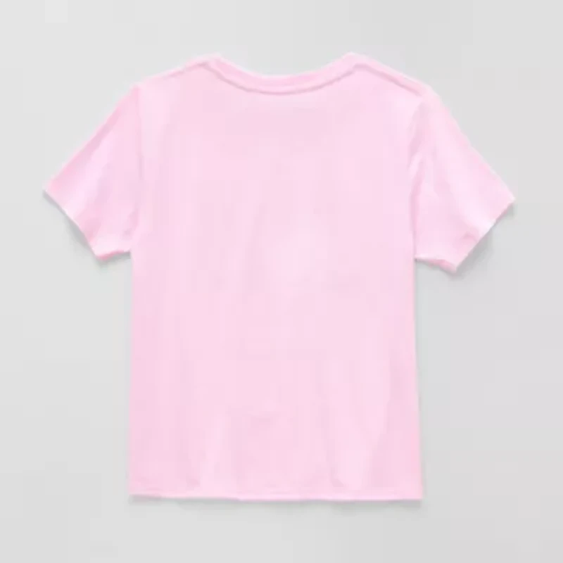 Little & Big Kid Girls Round Neck Short Sleeve Regular Fit Lilo Stitch Graphic T-Shirt